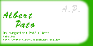 albert pato business card