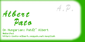 albert pato business card